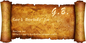 Gerl Borbála névjegykártya